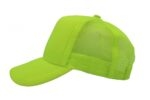Gorra trucker de malla, color neón amarillo, ajustable.