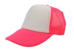 Gorra trucker de malla, color neón rosa, ajustable.