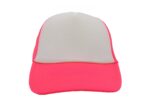 Gorra trucker de malla, color neón rosa, ajustable.