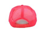 Gorra trucker de malla, color neón rosa, ajustable.