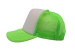 Gorra trucker de malla, color neón verde, ajustable.