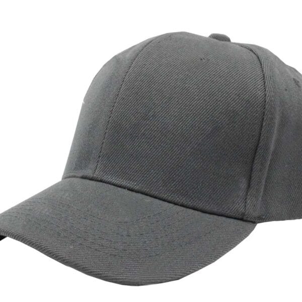 Gorra acrílico, color gris oscuro, ajustable.