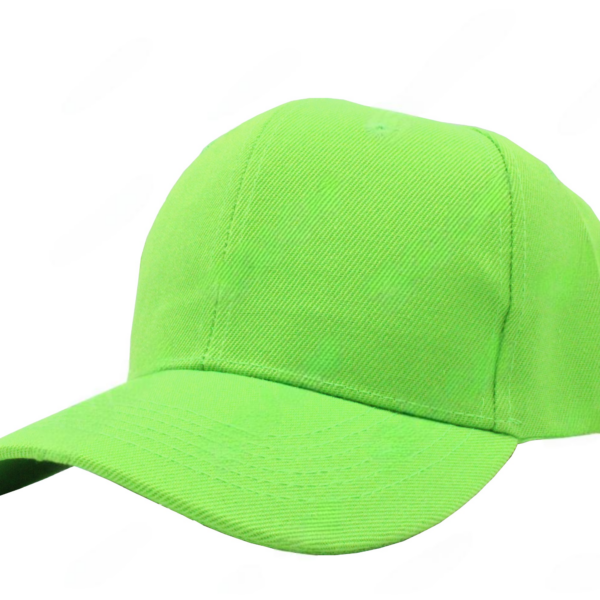 Gorra acrílico, color verde, ajustable.