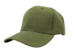 Gorra acrílico, color verde militar, ajustable.