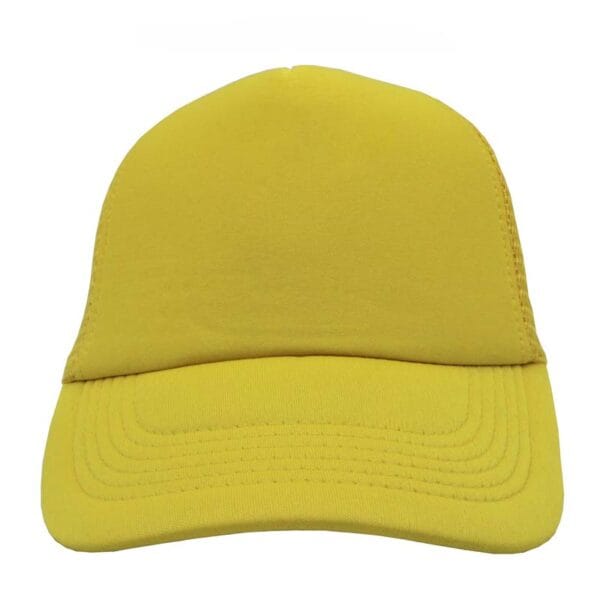 Gorra trucker de malla, color amarillo, ajustable.