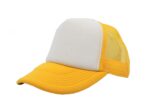 Gorra trucker de malla, color amarillo oro, ajustable.