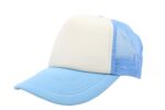 Gorra trucker de malla, color blanco/azul cielo, ajustable.