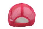 Gorra trucker de malla, color blanco/rosa mexicano, ajustable.