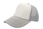 Gorra trucker de malla, color blanco/gris claro, ajustable.