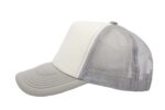Gorra trucker de malla, color blanco/gris claro, ajustable.