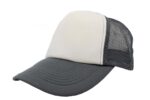 Gorra trucker de malla, color blanco/gris oscuro, ajustable.