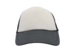 Gorra trucker de malla, color blanco/gris oscuro, ajustable.