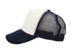 Gorra trucker de malla, color blanco/azul marino, ajustable.