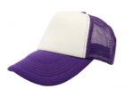 Gorra trucker de malla, color blanco/morado, ajustable.