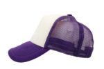 Gorra trucker de malla, color blanco/morado, ajustable.