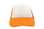 Gorra trucker de malla, color blanco/naranja, ajustable.