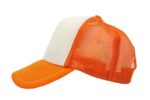 Gorra trucker de malla, color blanco/naranja, ajustable.