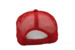 Gorra trucker de malla, color blanco/rojo, ajustable.