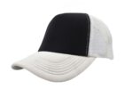Gorra trucker de malla, color negro/blanco, ajustable.