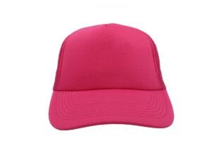 Gorra trucker de malla, color rosa mexicano, ajustable.