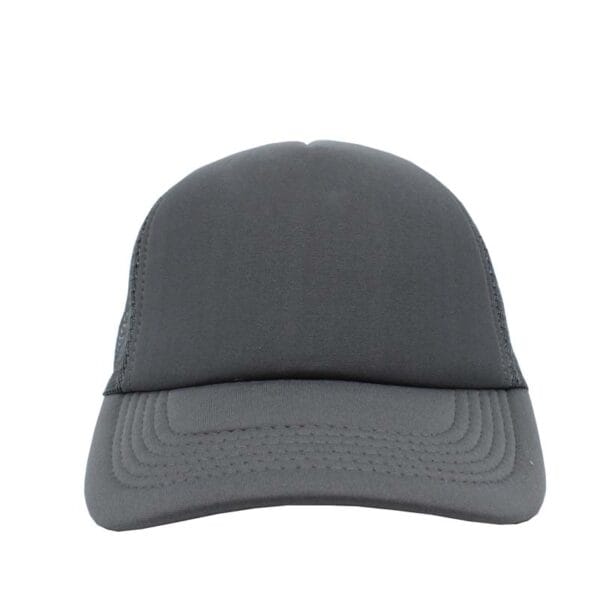 Gorra trucker de malla, color gris oscuro, ajustable.