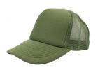 Gorra trucker de malla, color verde, ajustable.