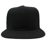 Gorra acrílico plana negra, ajustable.