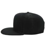 Gorra acrílico plana negra, ajustable.