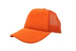 Gorra trucker de malla, color naranja, ajustable.