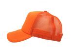 Gorra trucker de malla, color naranja, ajustable.