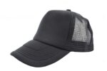 Gorra trucker de malla, color negro, ajustable.