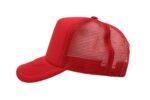 Gorra trucker de malla, color rojo, ajustable.