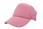 Gorra trucker de malla, color rosa, ajustable.